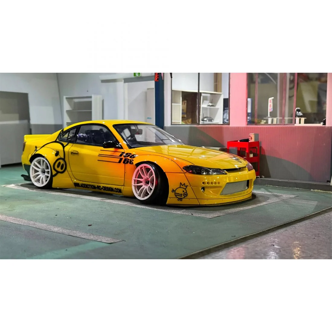 Addiction RC ad-hb21 Nissan Silvia S15 Rocketbunny Clear Body Set For 1/10 RC Drift - Image 2