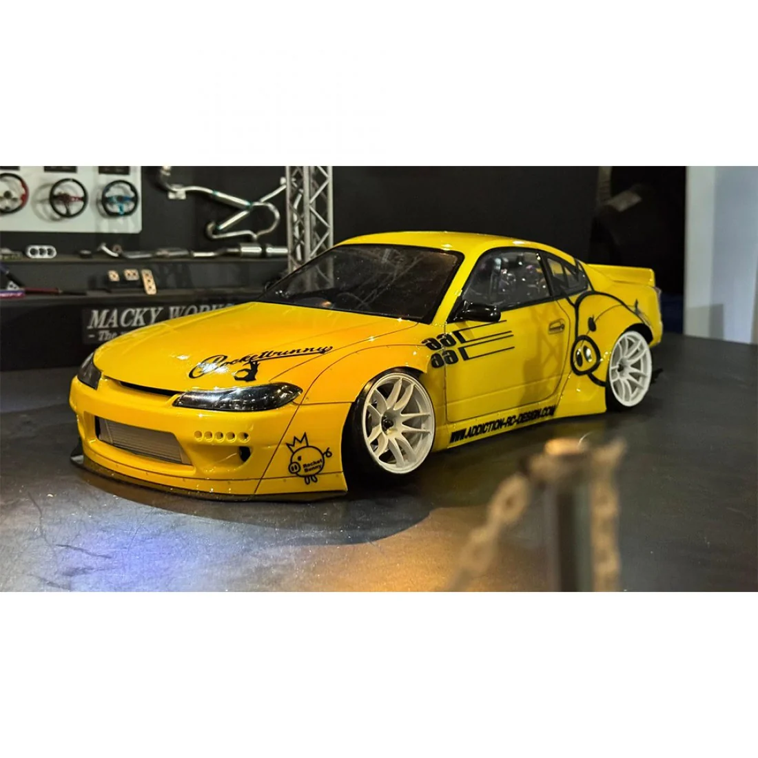 Addiction RC ad-hb21 Nissan Silvia S15 Rocketbunny Clear Body Set For 1/10 RC Drift - Image 6
