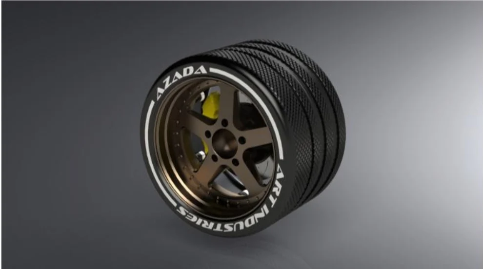 Azada Narrow 5 Spoke Steering Wheel - Bronze w/Yellow Caliper AZ6116-BR-YL