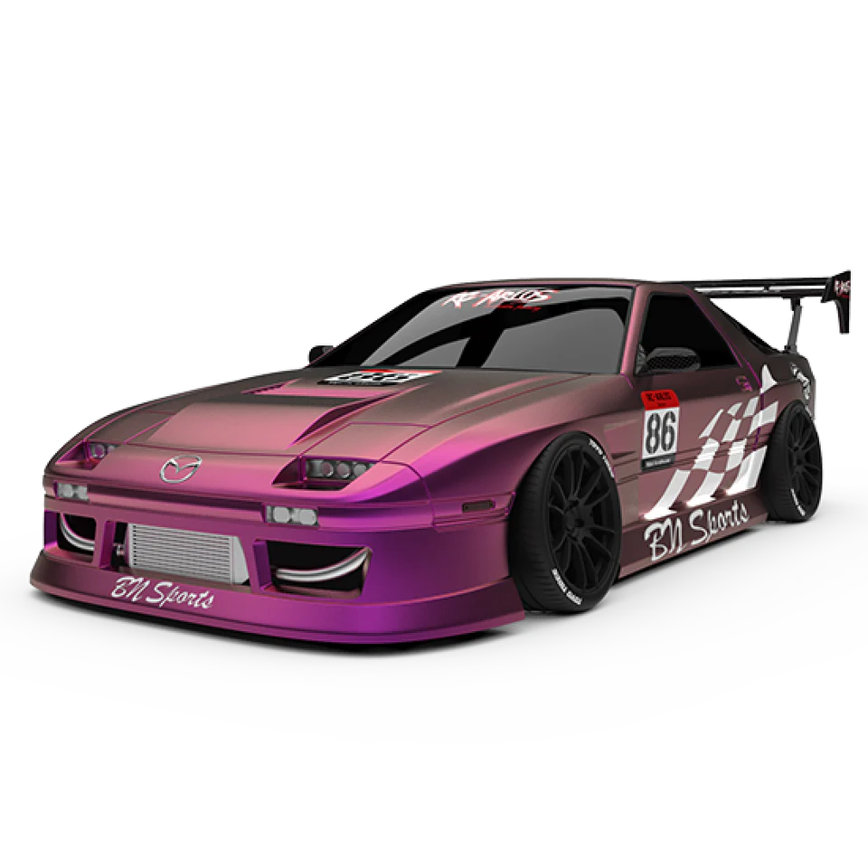 Mazda RX7 FC BN Sports Body Shell, 202mm - Clear Unpainted - Image 2