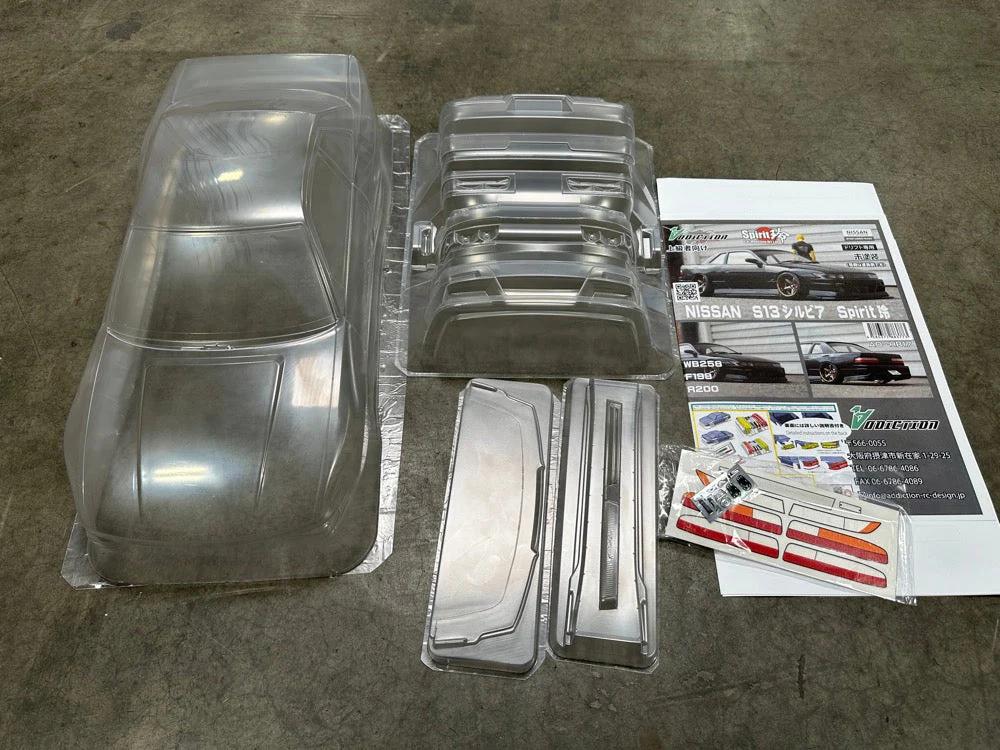 NISSAN S13 SILVIA SPIRIT REI BODY KIT EDITION 1/10 BODY SET [ADDICTION RC] AD-HB17 - Image 6