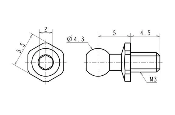 Reve D SPM Titanium Rod End Ball S (2) RT-006SA - Image 2
