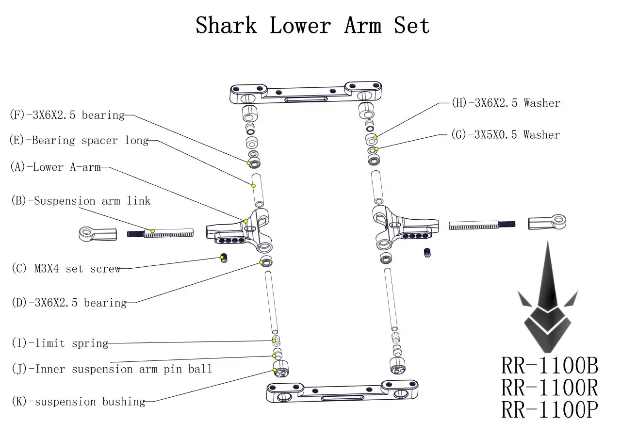 RHINO RACING – SHARK ALUMINUM LOWER CONTROL ARMS various colours RR-1100 - Image 5