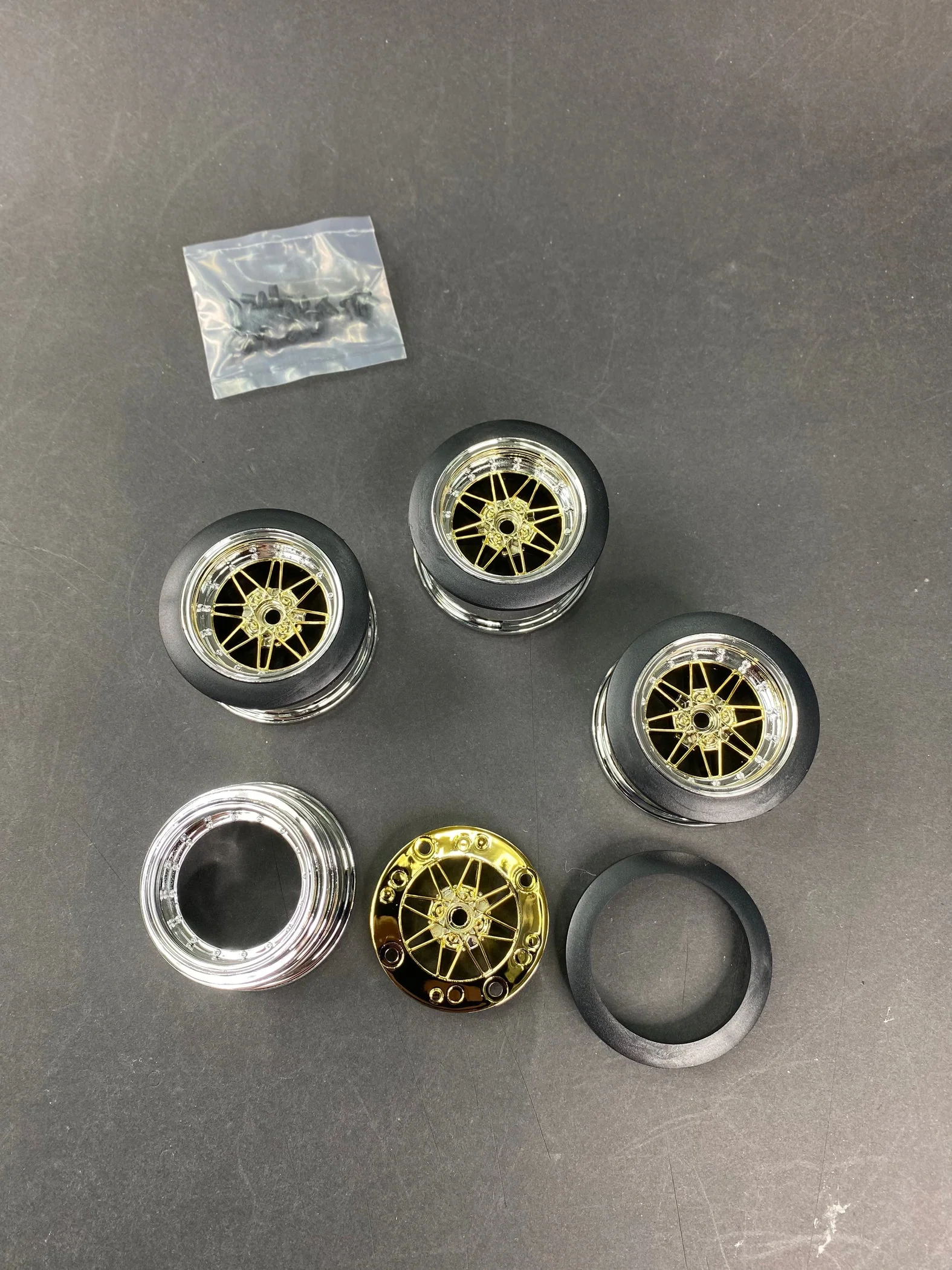 3Racing SAK-D545/CH Chrome Rim Set Sakura D5 Lite & MR Chrome  [SAK-D545/CH]