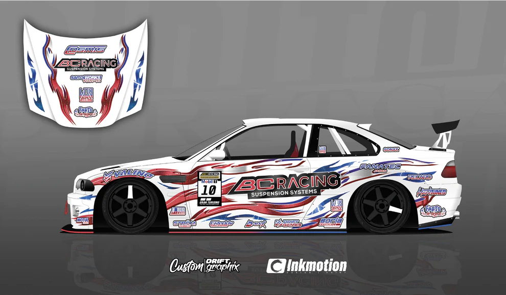 BC Racing - Red & Blue Flames