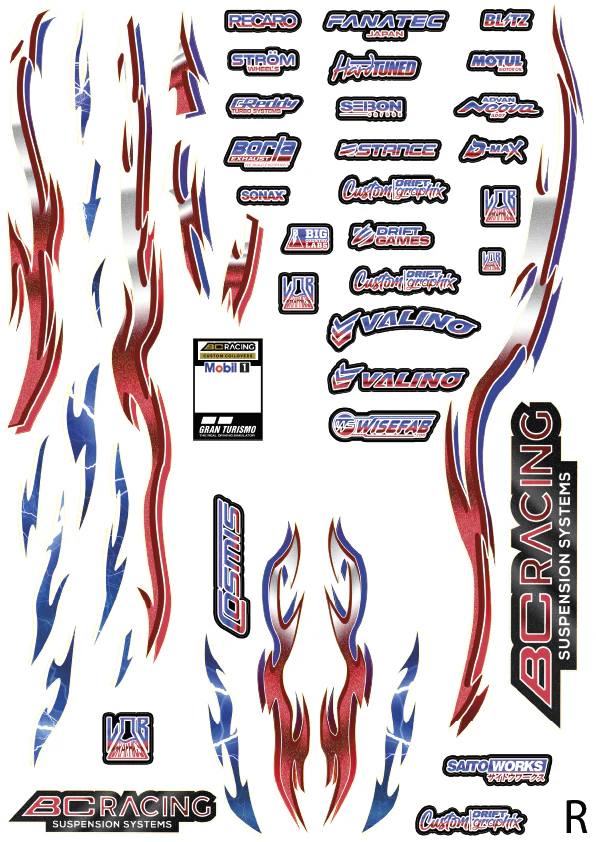BC Racing - Red & Blue Flames - Image 3
