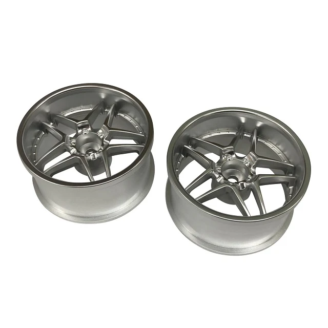 Topline Matt Chrome rc drift wheels blitz 6or 8mm offset pack of 2