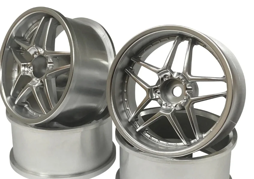 Topline Matt Chrome rc drift wheels blitz 6or 8mm offset pack of 2 - Image 2