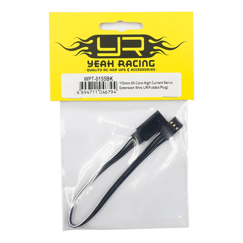 Yeah Racing 150mm High Current Servo Extension Wire – Black (JR/Futaba Plug)(WPT-0155BK) - Image 3