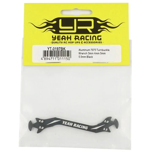 YEAH RACING ALUMINUM 7075 TURNBUCKLE WRENCH 3MM 4MM 5MM 5.5MM BLACK – YT-0197BK