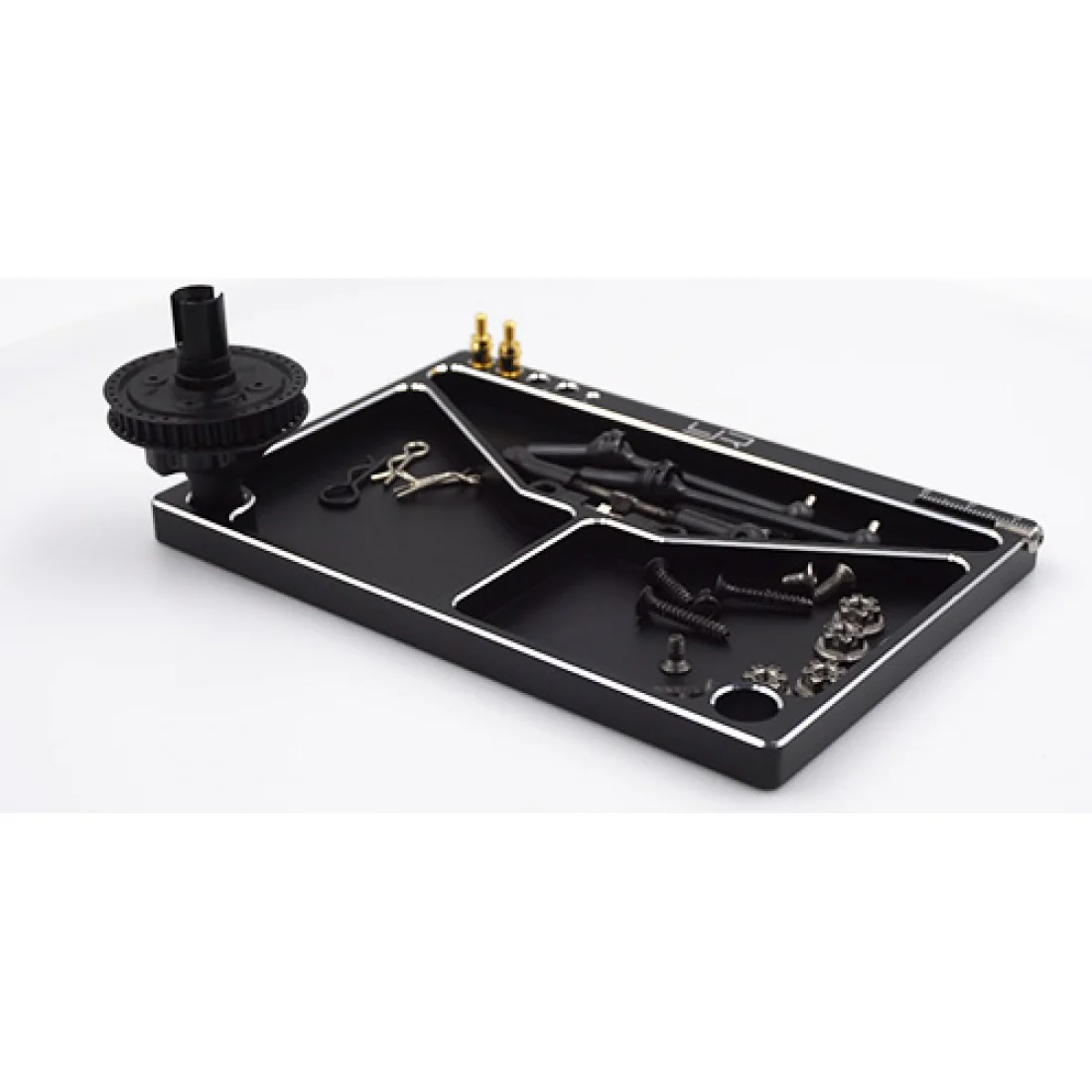 Yeah Racing Aluminum Parts Tray 14.5 X 9.5 X 0.9 cm Black