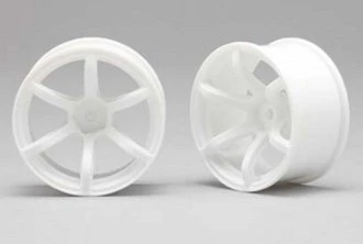 Yokomo 6 Spoke Offset 6mm RP Drift Rim 2 pcs White For 1/10 RC Drift Car #RP-6213W8