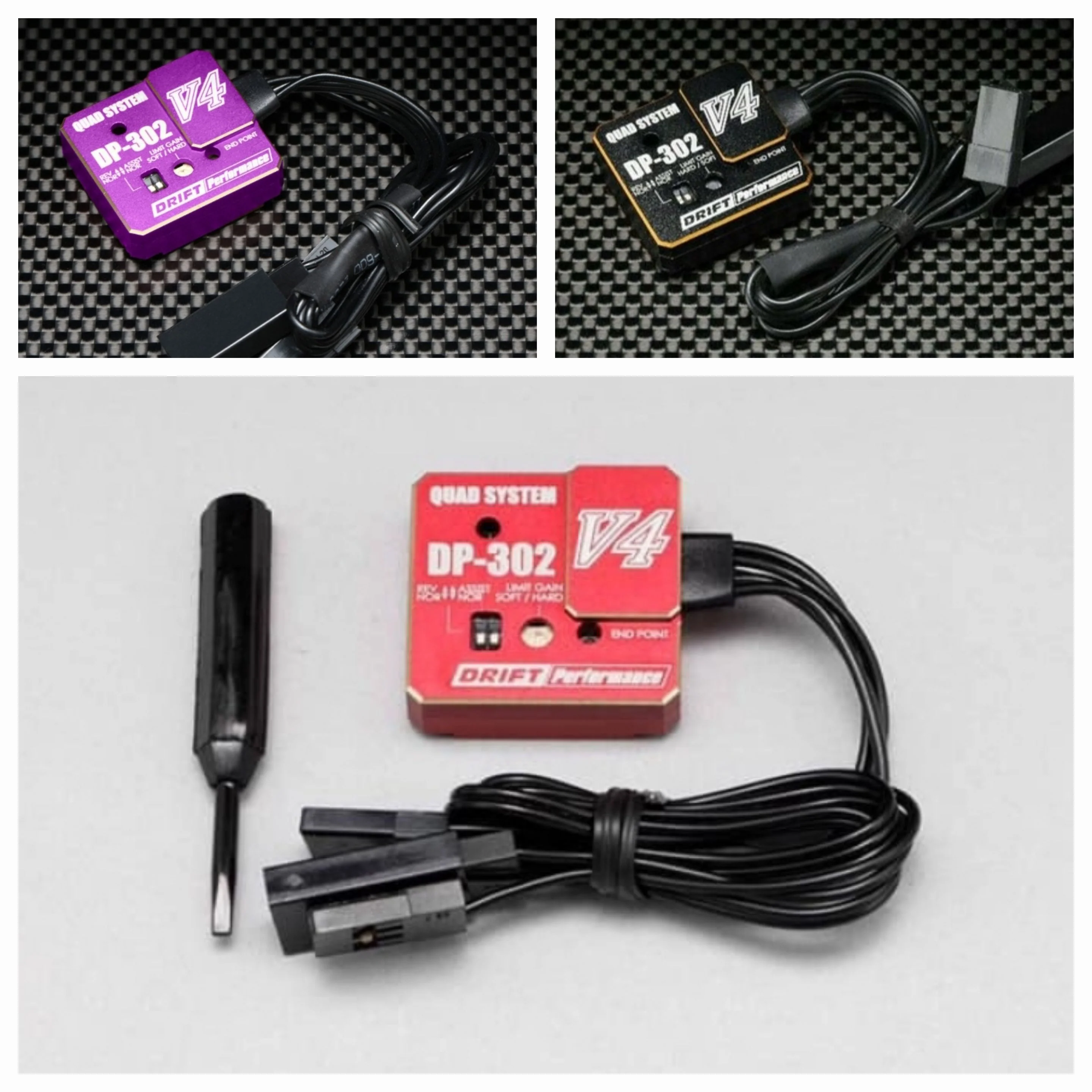 Yokomo v4 gyro red black and purple DP302